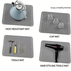 Silicone Dish Drying Mat For Kitchen Counter Sink Refrigerator Drawer
