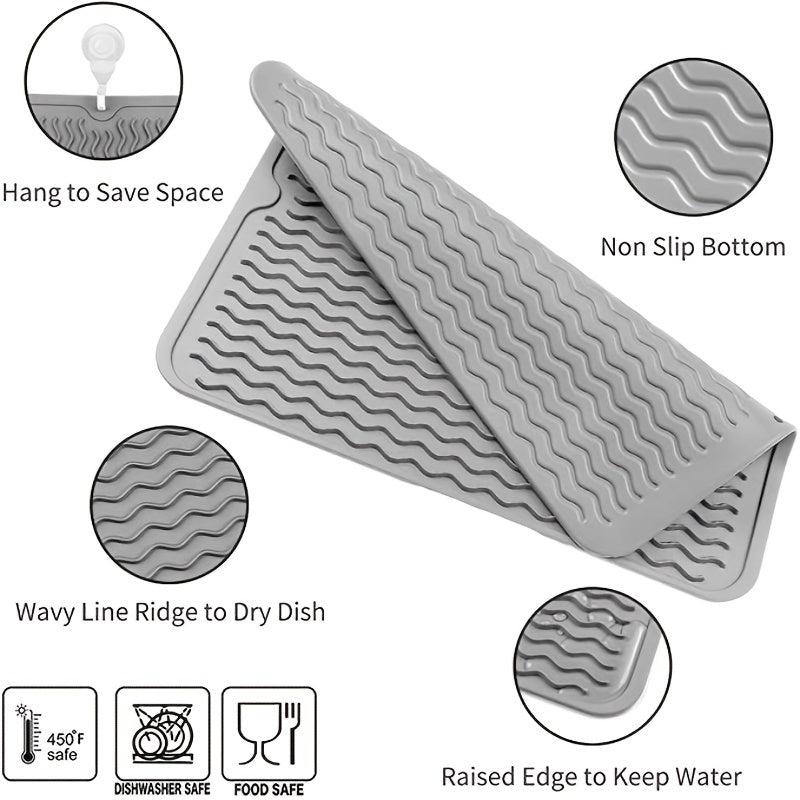 Silicone Dish Drying Mat For Kitchen Counter Sink Refrigerator Drawer