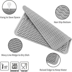 Silicone Dish Drying Mat For Kitchen Counter Sink Refrigerator Drawer
