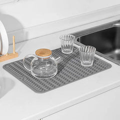Silicone Dish Drying Mat For Kitchen Counter Sink Refrigerator Drawer