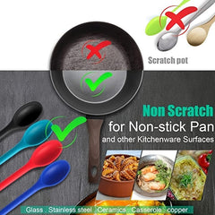 Heat Resistant Silicone Mixing Spoon with Long Handle for Easy Stirring