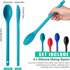 Heat Resistant Silicone Mixing Spoon with Long Handle for Easy Stirring