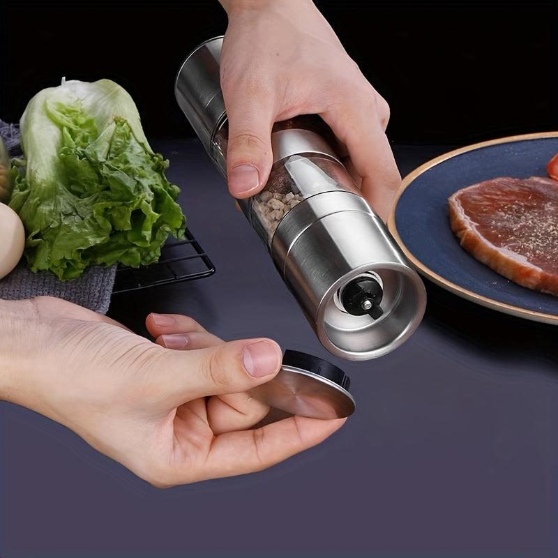 2in1 Pepper Grinder Sea Salt Ginder Stainless Steel Spice Grinder Manual Mill
