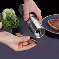 2in1 Pepper Grinder Sea Salt Ginder Stainless Steel Spice Grinder Manual Mill