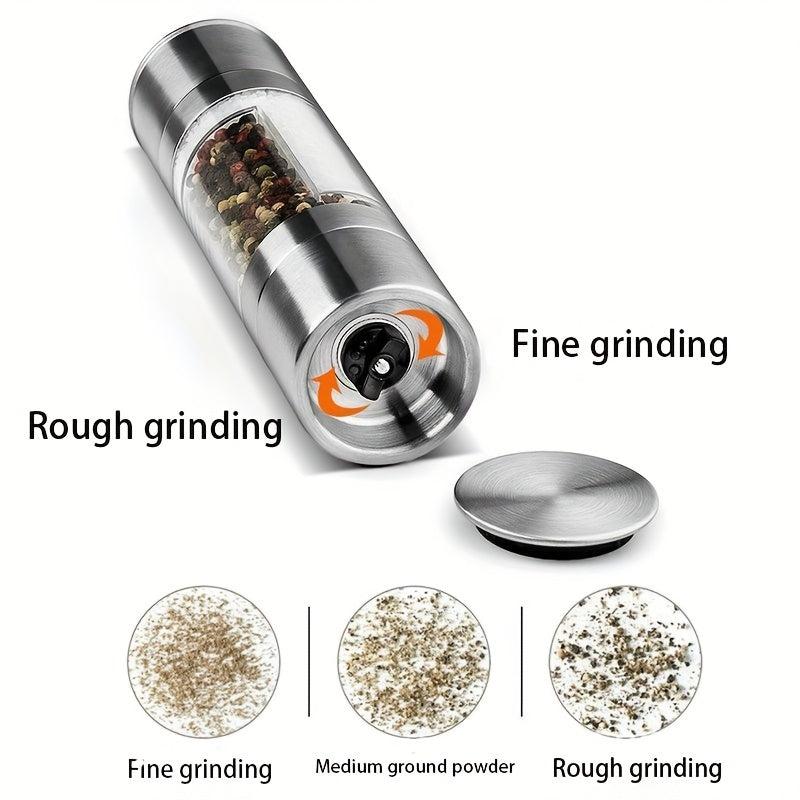 2in1 Pepper Grinder Sea Salt Ginder Stainless Steel Spice Grinder Manual Mill