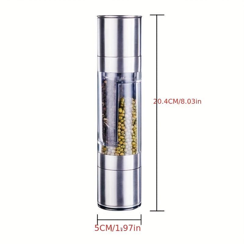2in1 Pepper Grinder Sea Salt Ginder Stainless Steel Spice Grinder Manual Mill
