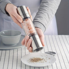 2in1 Pepper Grinder Sea Salt Ginder Stainless Steel Spice Grinder Manual Mill