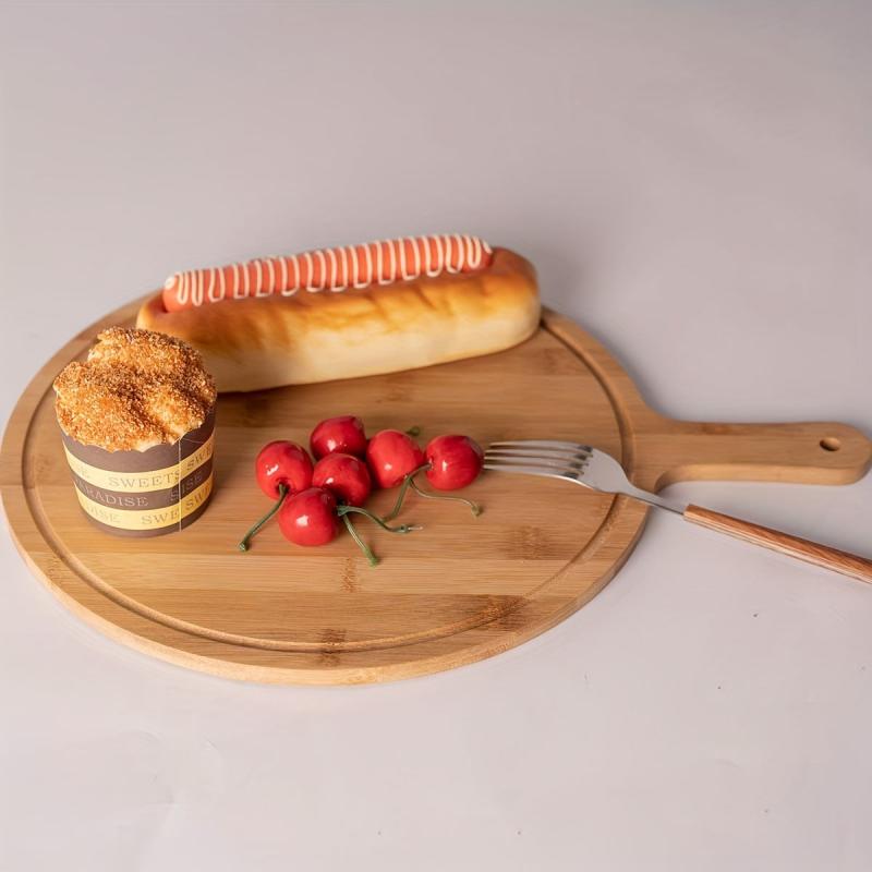 Bamboo Pizza Board Round Cutting Board Kitchen