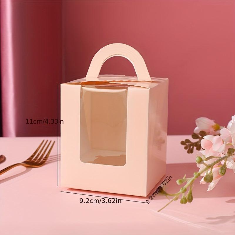 24pcs Cupcake Boxes With Windows Bakery Wrapping Boxes