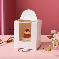 24pcs Cupcake Boxes With Windows Bakery Wrapping Boxes