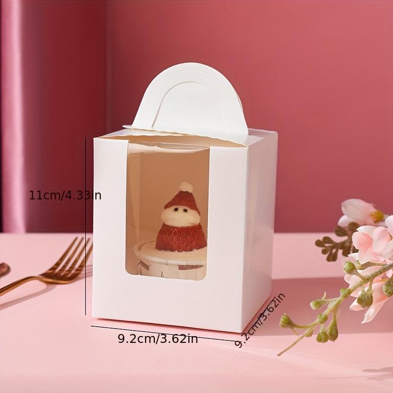 24pcs Cupcake Boxes With Windows Bakery Wrapping Boxes