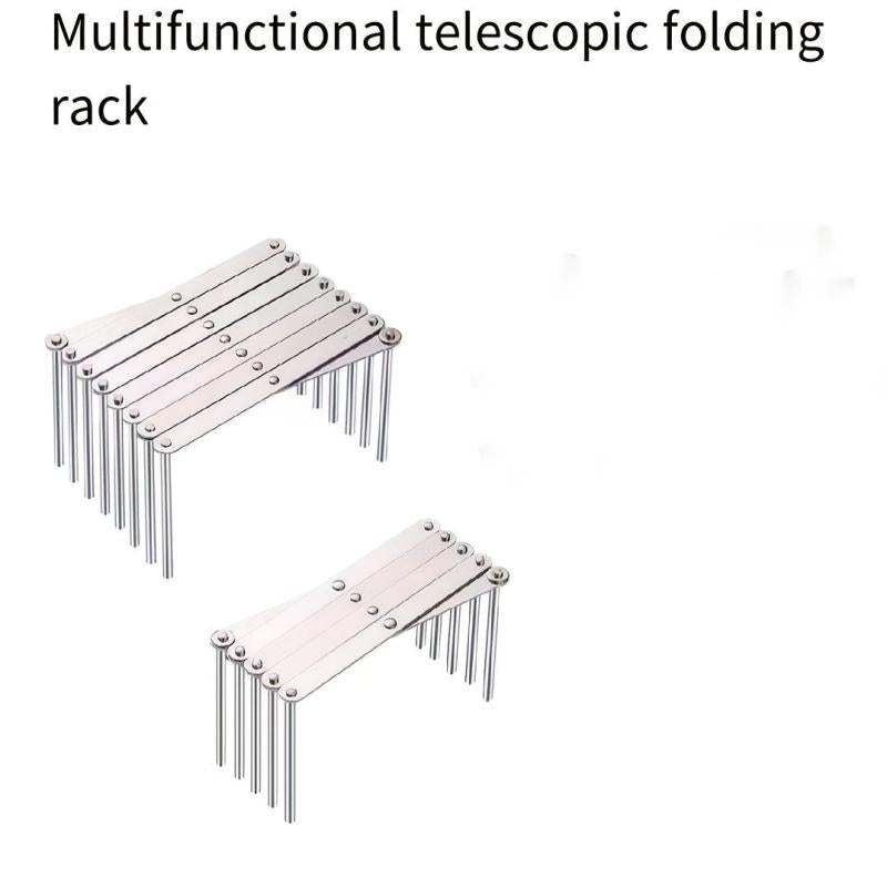 Stainless Steel Telescopic Drying Rack Holder Folding Kitchen Storage Dish Rack