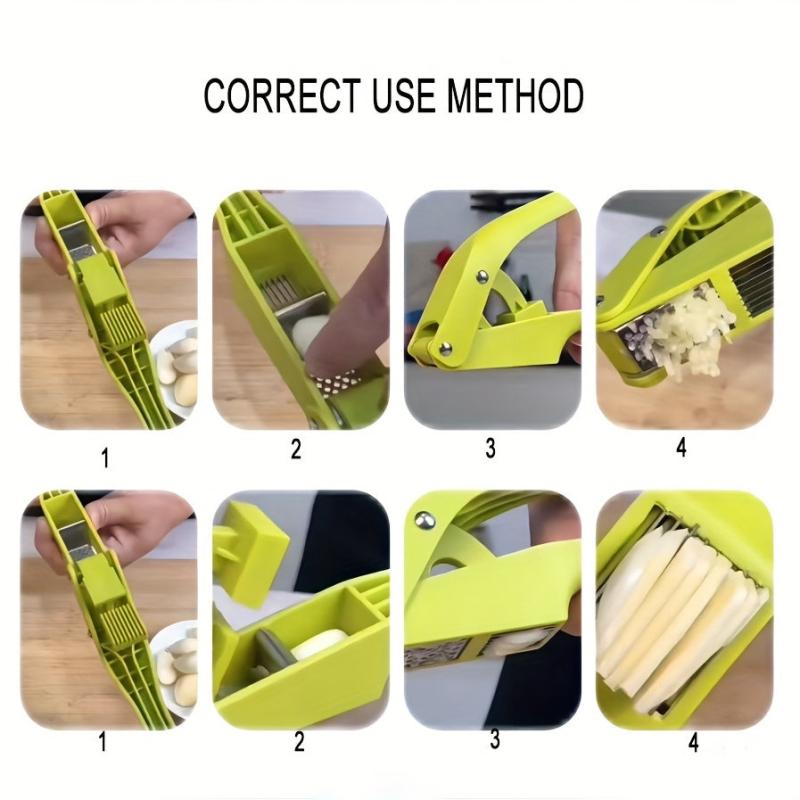 2in1 Garlic Press Multifunctional Garlic Mincer & Crusher