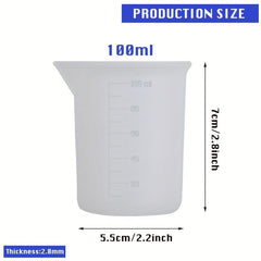 5pcs 100ml Silicone Measuring Cups Squeeze & Pour Liquid Measure Cup DIY Tools