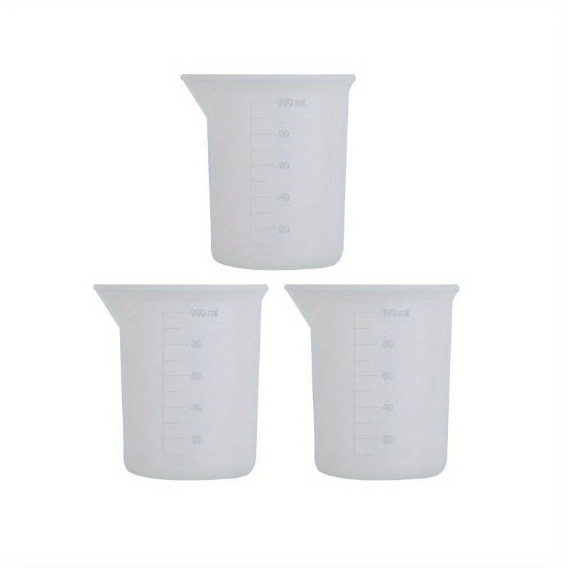 5pcs 100ml Silicone Measuring Cups Squeeze & Pour Liquid Measure Cup DIY Tools