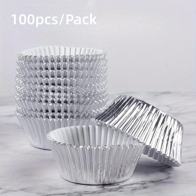 100pcs Standard Foil Cupcake Liners for Baking Decorating Chocolate Candy