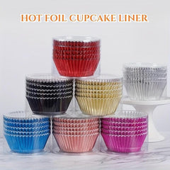 100pcs Standard Foil Cupcake Liners for Baking Decorating Chocolate Candy