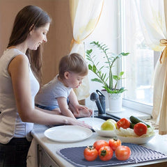 Large Silicone Dish Drying Pad Heat Resistant Foldable Dishwasher Safe