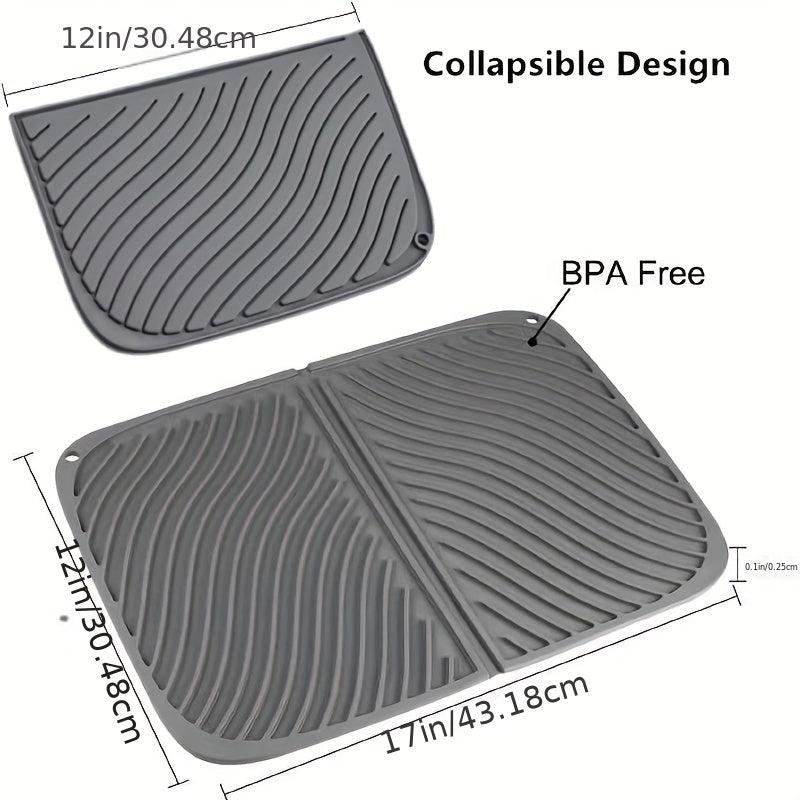 Large Silicone Dish Drying Pad Heat Resistant Foldable Dishwasher Safe