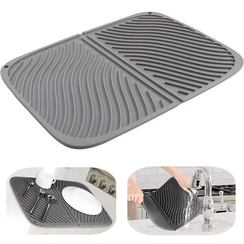 Large Silicone Dish Drying Pad Heat Resistant Foldable Dishwasher Safe