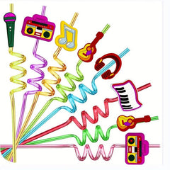 6pcs Music Theme Reusable Straw For Family Gatherings
