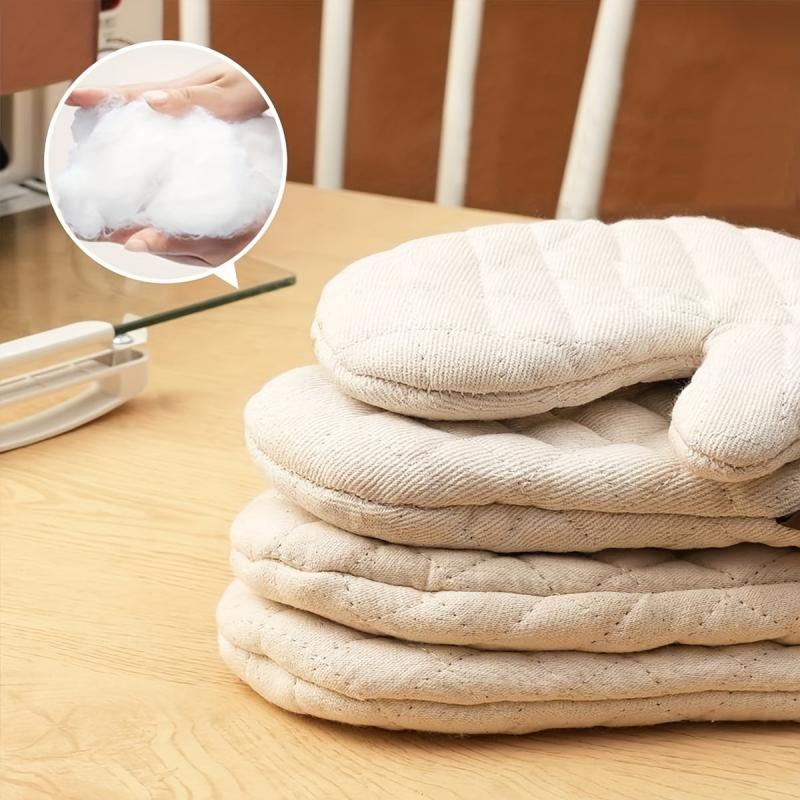 2pcs Printed Cotton Oven Mitts Heat Resistant Baking Insulation