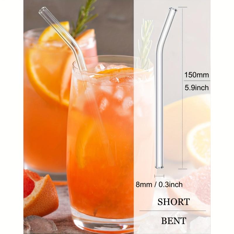 NAFENDER Reusable Glass Straws Set with 12 Straws and Cleaning Brush