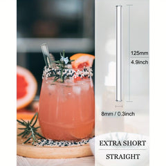 NAFENDER Reusable Glass Straws Set with 12 Straws and Cleaning Brush
