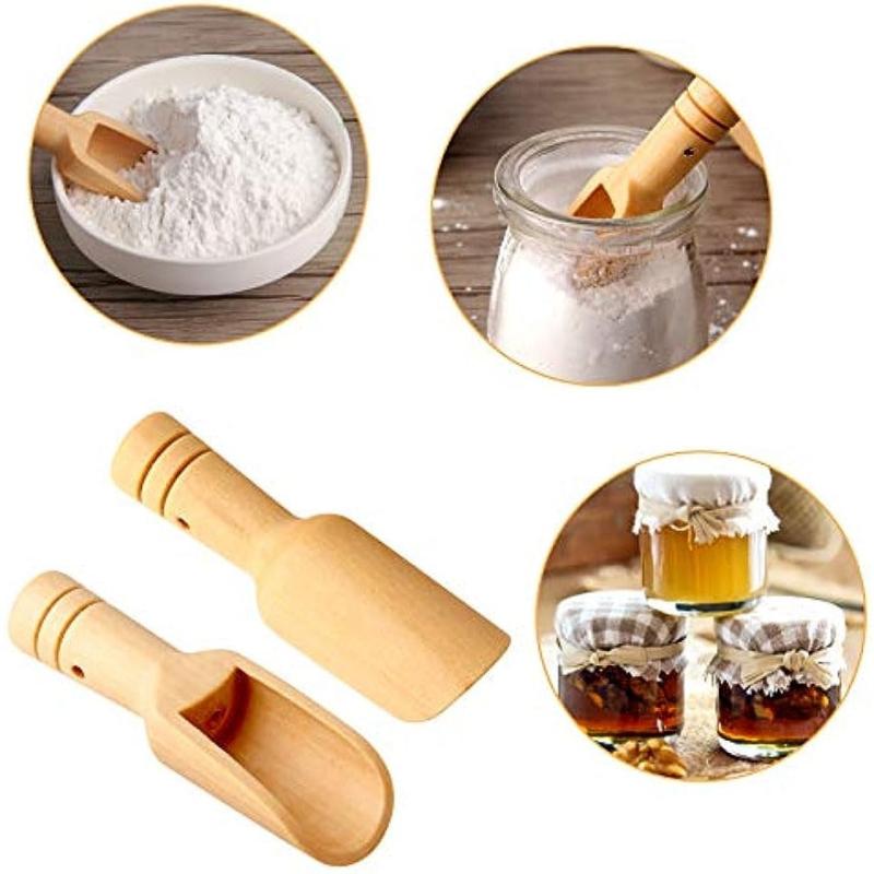 12pcs Mini Wooden Spoons - Bath Salts Tea Scoop Candy Spoon
