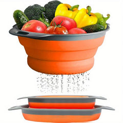 2pcs Collapsible Silicone Colanders for Pasta Fruit Berries Vegetables
