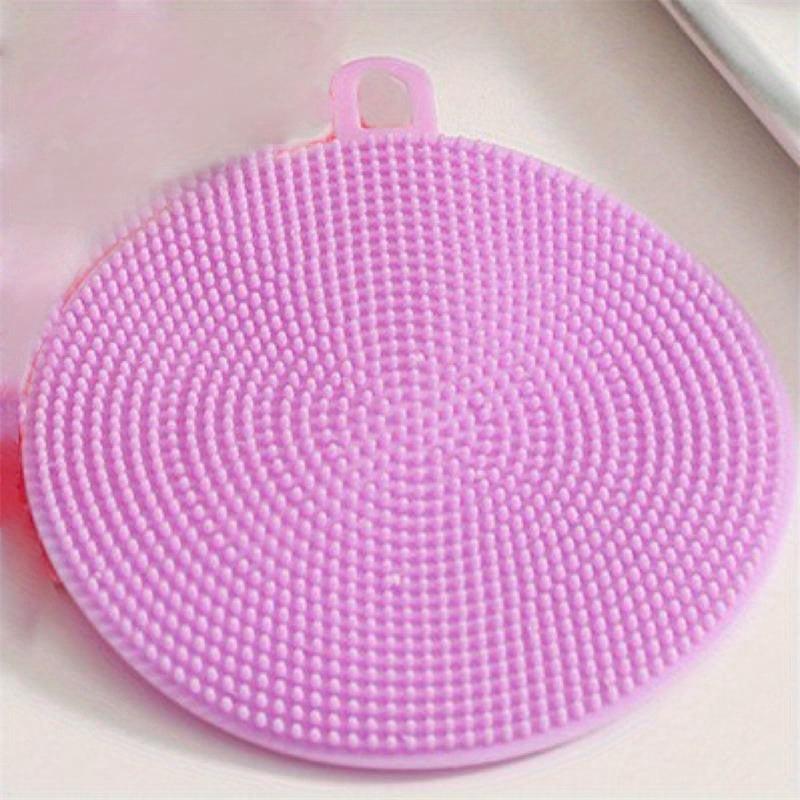 Silicone Dish Sponge Hanging Loop Cleaning Sponge Double Sided Brush Scrubbing