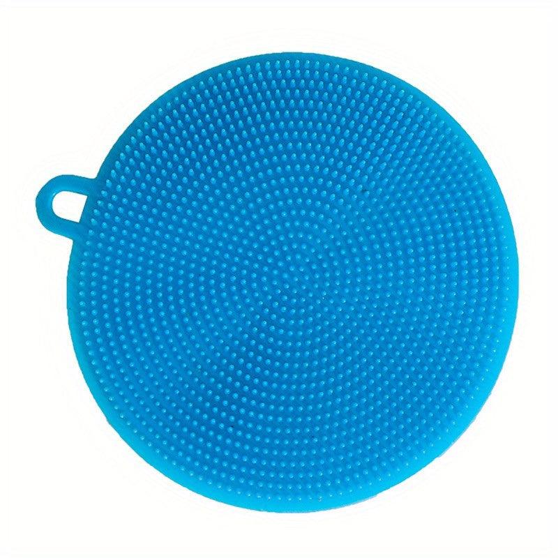 Silicone Dish Sponge Hanging Loop Cleaning Sponge Double Sided Brush Scrubbing