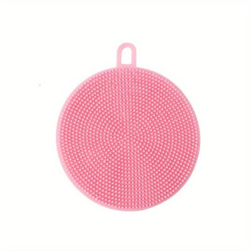 Silicone Dish Sponge Hanging Loop Cleaning Sponge Double Sided Brush Scrubbing