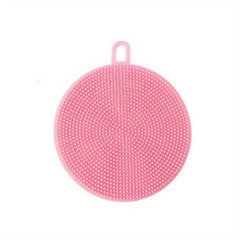 Silicone Dish Sponge Hanging Loop Cleaning Sponge Double Sided Brush Scrubbing