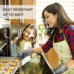 4pcs Silicone Gloves & Mat Set Oven Mitts Heat Resistant Pot Holders