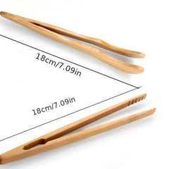 2pcs Bamboo Food Clips Ice Fruit Serving Tongs