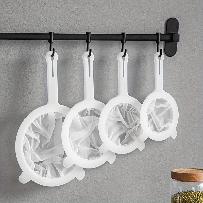 1pc Nylon Food Strainers Double Ear Hangable Food Filter Mesh Spoon Leak Mesh