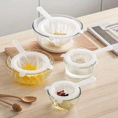 1pc Nylon Food Strainers Double Ear Hangable Food Filter Mesh Spoon Leak Mesh