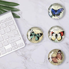 12pcs Butterfly Fridge Magnets Crystal Glass Office Kitchen Decoration Calendar