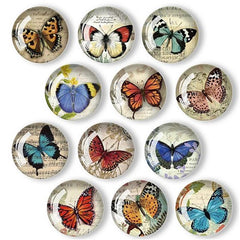 12pcs Butterfly Fridge Magnets Crystal Glass Office Kitchen Decoration Calendar