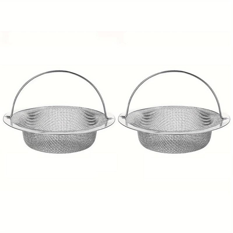 2pcs Stainless Steel Sink Basket Strainer Kitchen Sink Drain Stopper