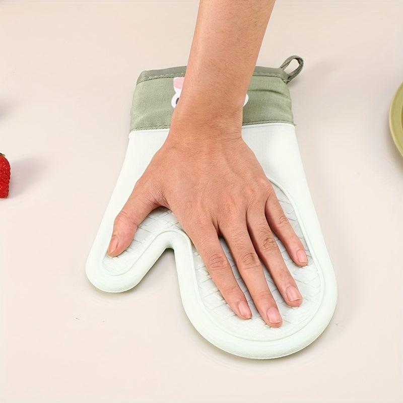 Silicone Oven Mitts Heat Resistant Double Layer Baking Oven Gloves
