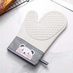 Silicone Oven Mitts Heat Resistant Double Layer Baking Oven Gloves