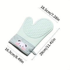 Silicone Oven Mitts Heat Resistant Double Layer Baking Oven Gloves