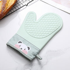 Silicone Oven Mitts Heat Resistant Double Layer Baking Oven Gloves