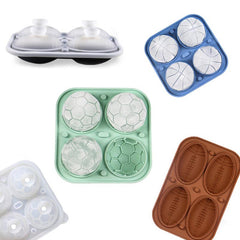 Sports Ice Ball Mold Silicone Trays Football Rugby Basketball Ice Maker