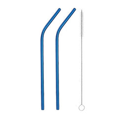 2pcs Stainless Steel Straw Coffee Stirring Reusable Straw