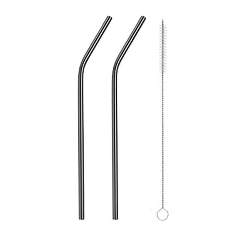 2pcs Stainless Steel Straw Coffee Stirring Reusable Straw