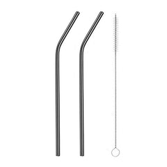 2pcs Stainless Steel Straw Coffee Stirring Reusable Straw
