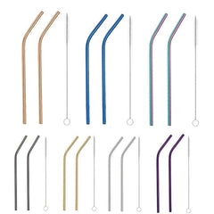 2pcs Stainless Steel Straw Coffee Stirring Reusable Straw